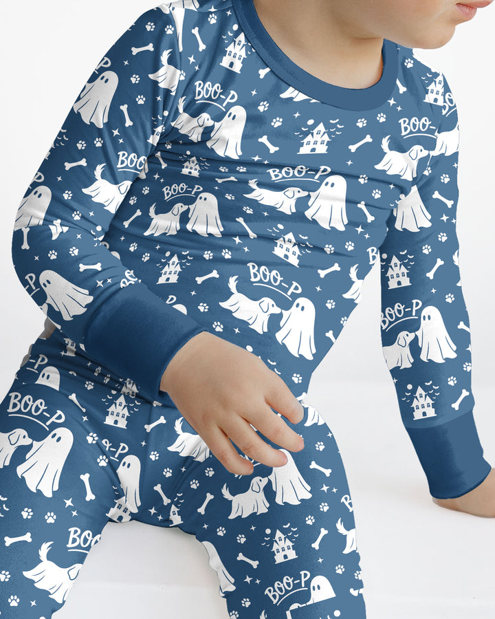 Boo-p Ghost Dog Bamboo Two Piece Long Sleeve Pajama Set
