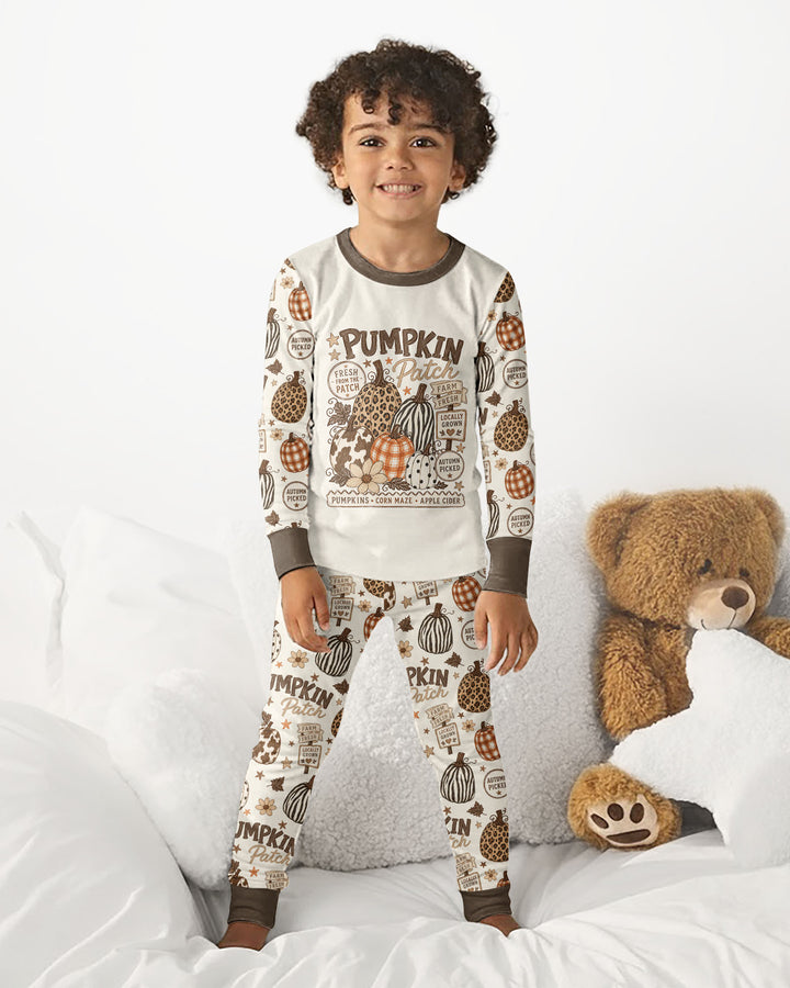 Whimsical Pumpkin Patch Bamboo Two Piece Long Sleeve Pajama Set
