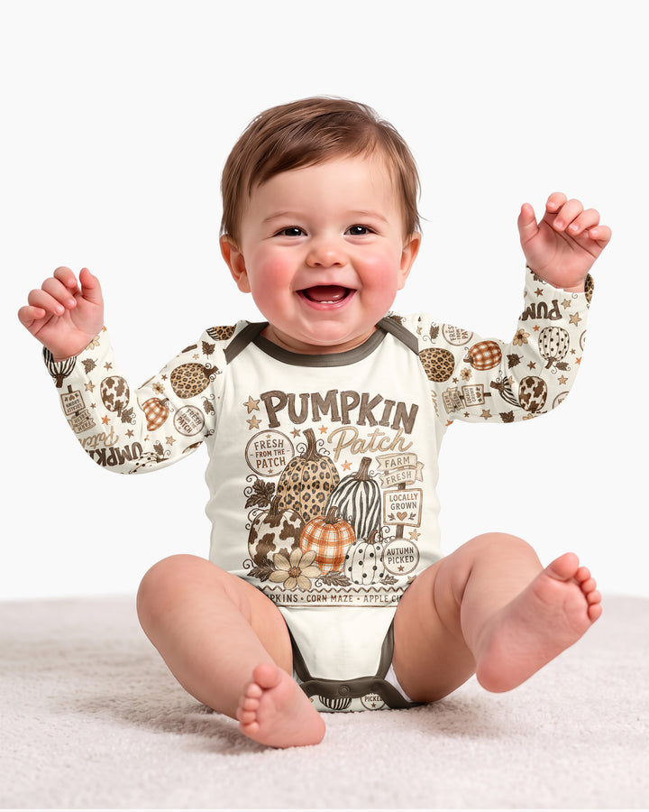 Whimsical Pumpkin Patch Bamboo Bodysuit