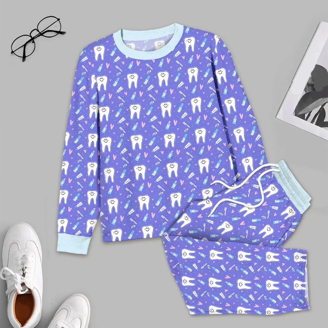 Brushing Teeth Men's Pajama Set , Brushing Teeth Men's Pajama Set - XS