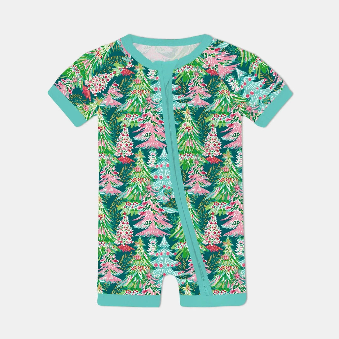 Brushstroke Merry Trees Shorty Zippy , Brushstroke Merry Trees Shorty Zippy - 0-3M