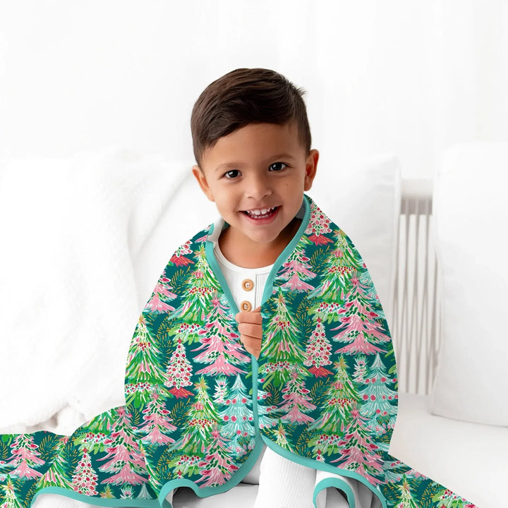 Brushstroke Merry Trees Toddler Blanket , Brushstroke Merry Trees Toddler Blanket - Default Title