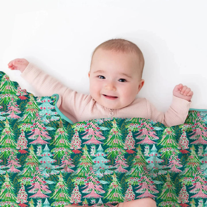Brushstroke Merry Trees Toddler Blanket , Brushstroke Merry Trees Toddler Blanket - Default Title