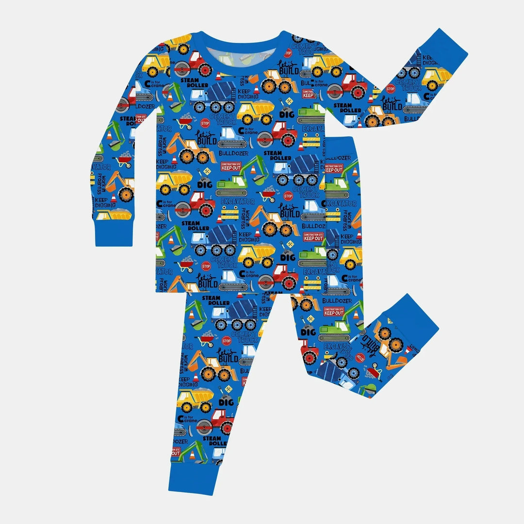 Build Your Own World Two Piece Long Sleeve Pajama Set , Build Your Own World Two Piece Long Sleeve Pajama Set - 12-18M / Blue / Black