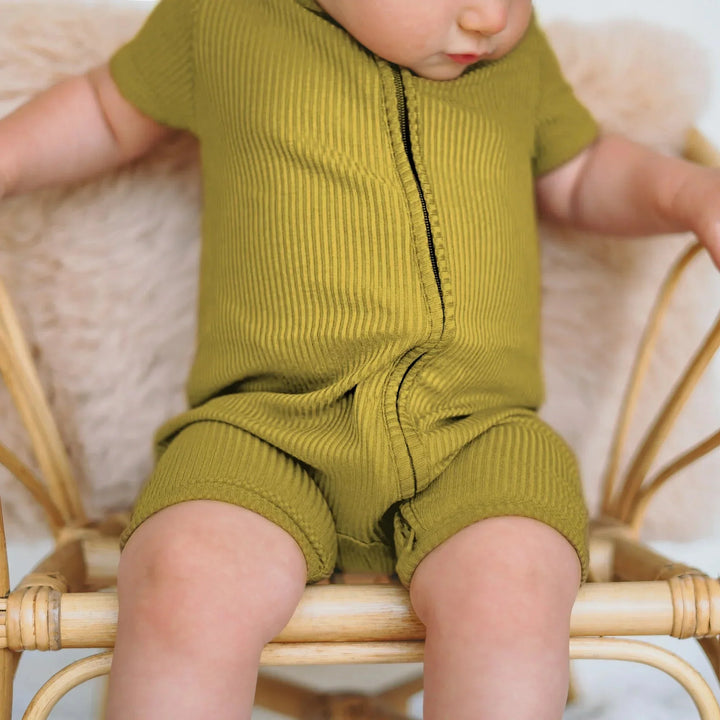 Buttercup Ribbed Shorty Zippy , Buttercup Ribbed Shorty Zippy - 0-3M
