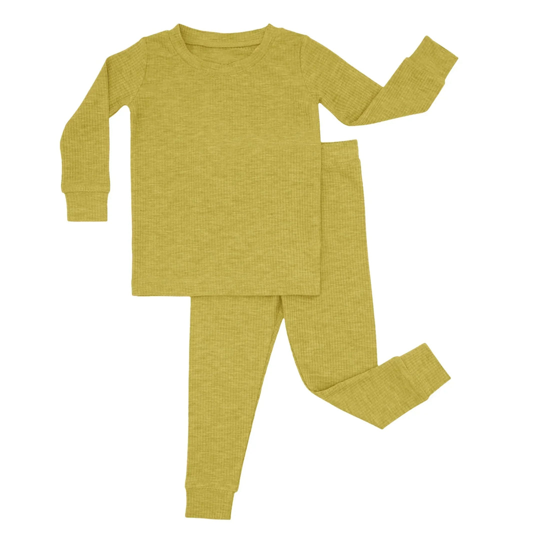Buttercup Ribbed Two Piece Long Sleeve Pajama Set , Buttercup Ribbed Two Piece Long Sleeve Pajama Set - 12-18M