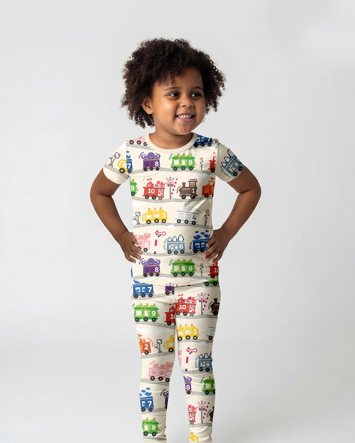 Color Train Bamboo Two Piece Short Sleeve Pajama Set