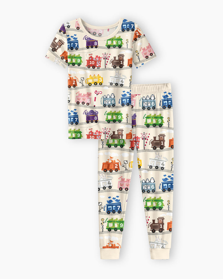 Color Train Bamboo Two Piece Short Sleeve Pajama Set