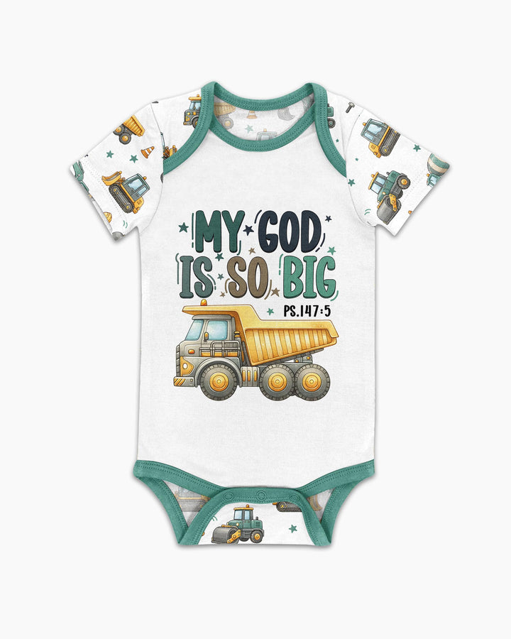 Construction Vehicles My God Is So Big Bamboo Bodysuit