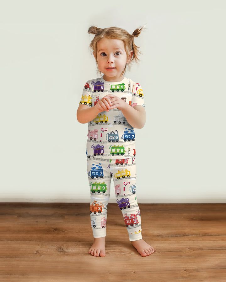 Color Train Bamboo Two Piece Short Sleeve Pajama Set