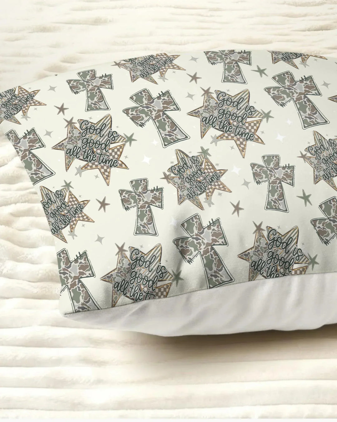 Camo God is Good Family Matching Bamboo Pillow Case