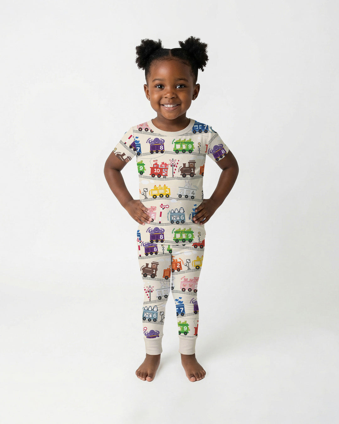 Color Train Bamboo Two Piece Short Sleeve Pajama Set