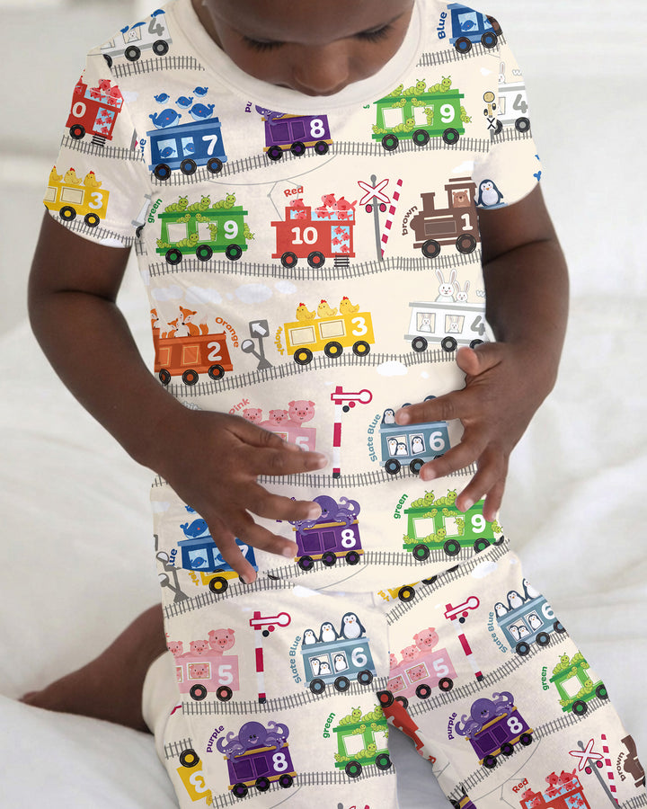 Color Train Bamboo Two Piece Short Sleeve Pajama Set