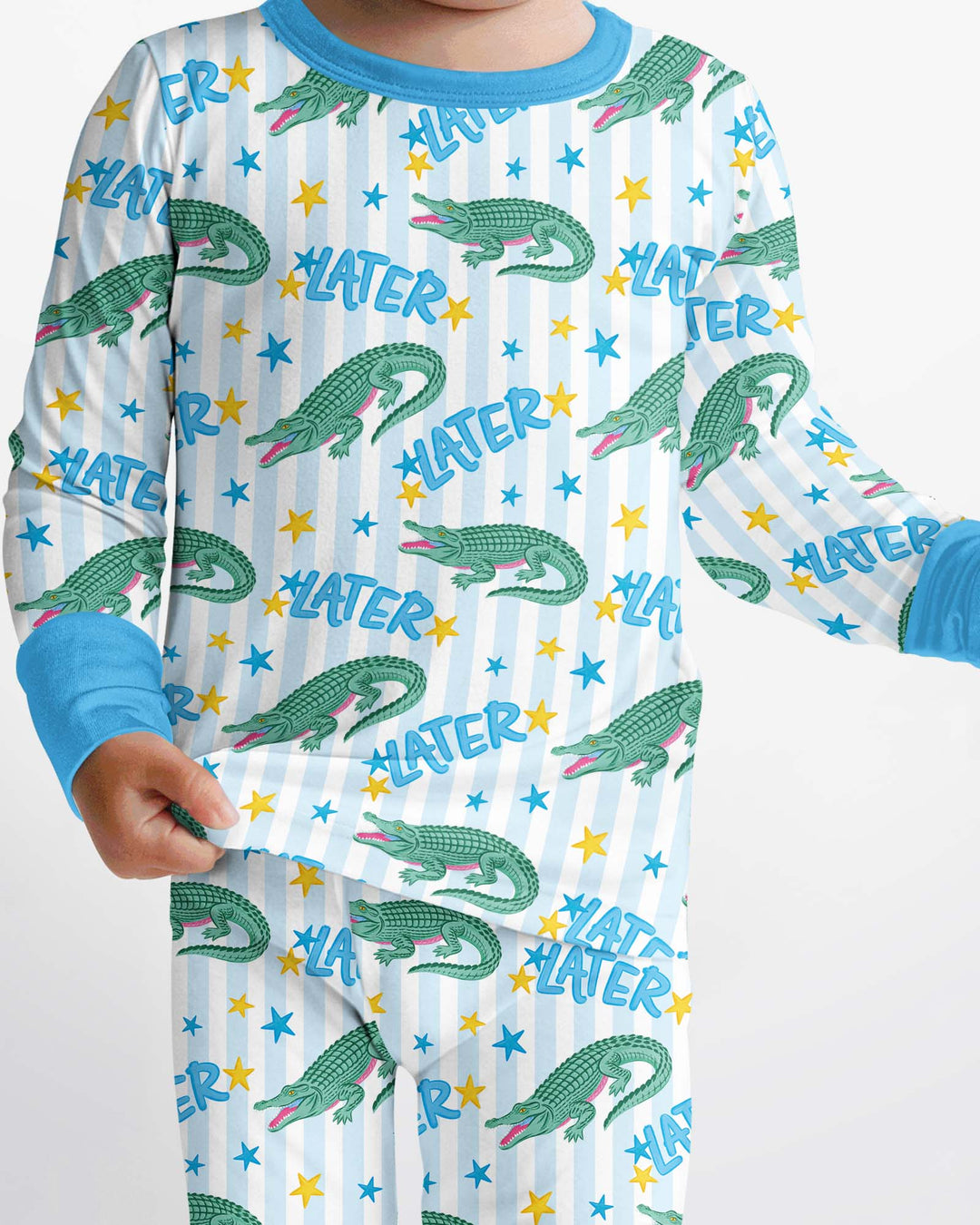 Later Gator After A While Crocodile Bamboo Two Piece Long Sleeve Pajama Set