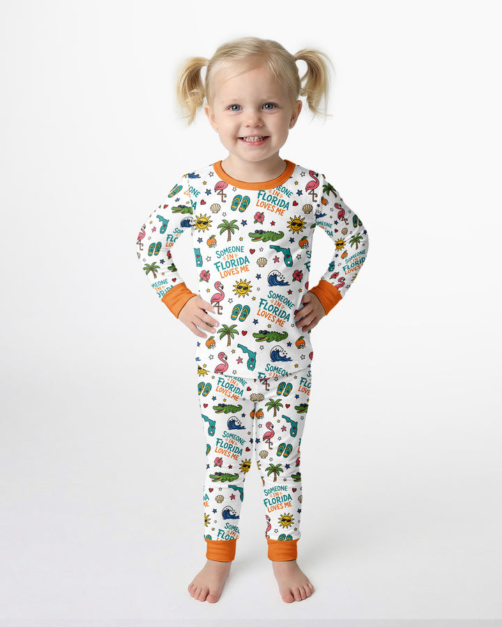 Someone in Florida Loves Me Bamboo Two Piece Long Sleeve Pajama Set