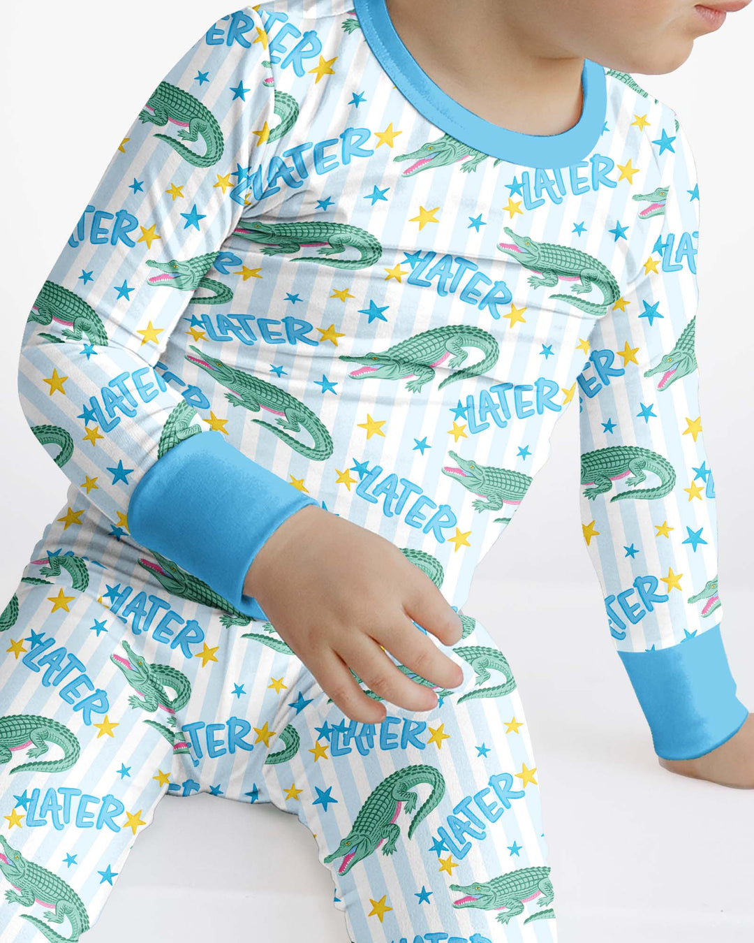 Later Gator After A While Crocodile Bamboo Two Piece Long Sleeve Pajama Set