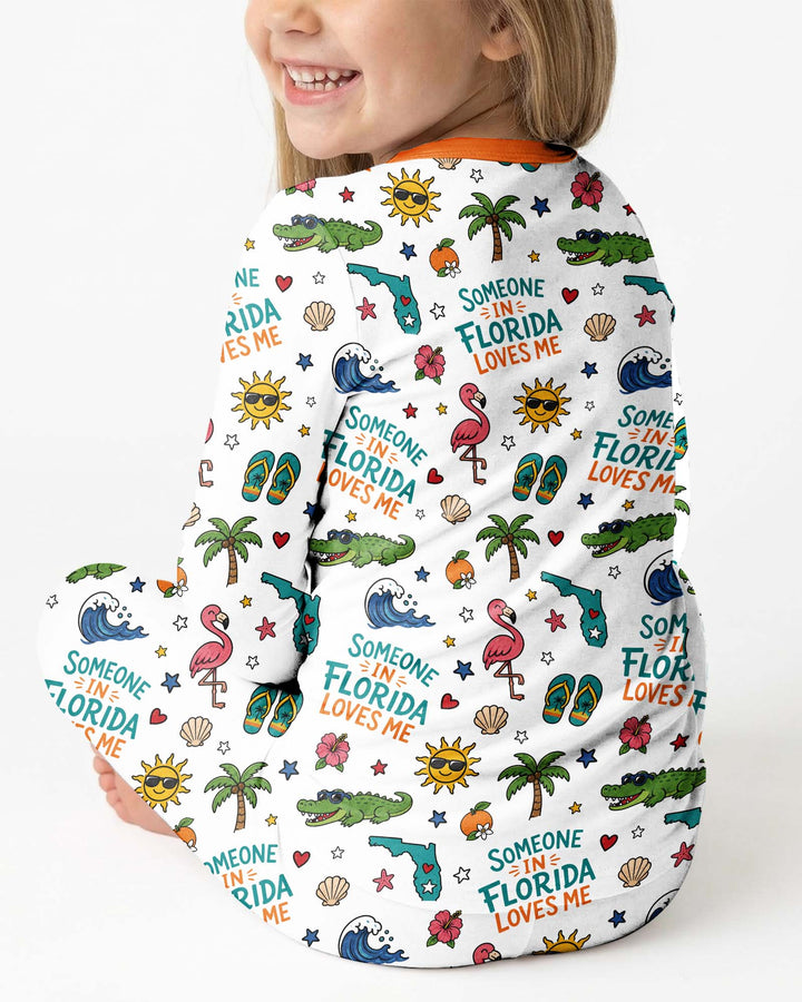 Someone in Florida Loves Me Bamboo Two Piece Long Sleeve Pajama Set