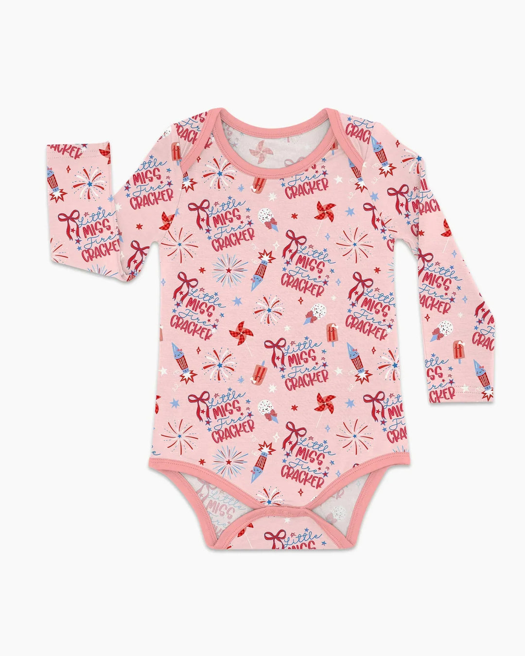 Little Miss Firecracker 4th July Bamboo Bodysuit