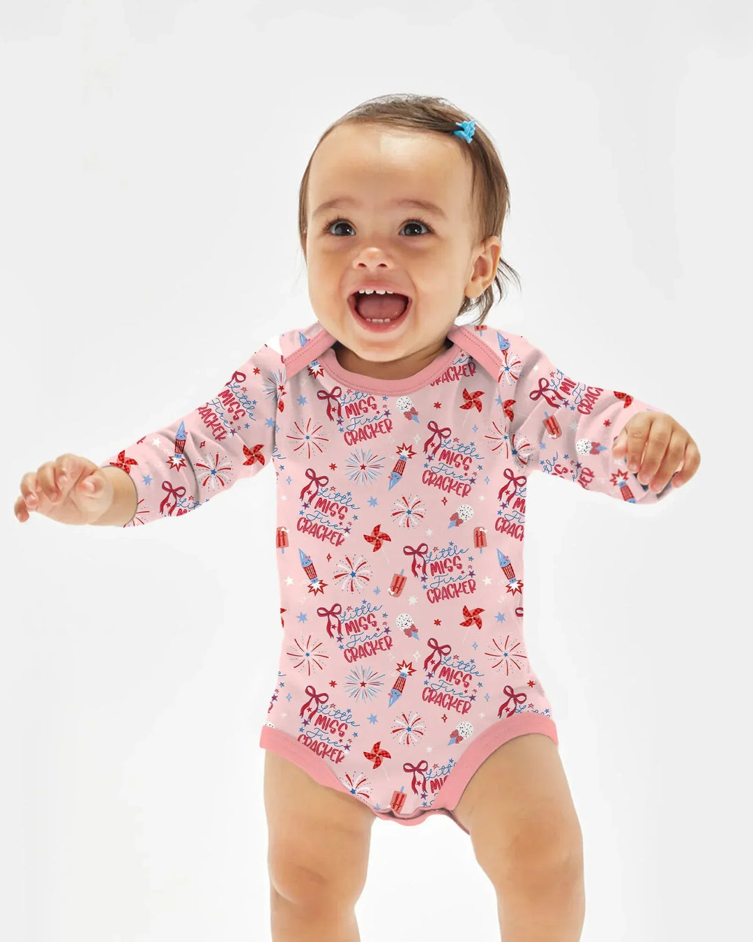 Little Miss Firecracker 4th July Bamboo Bodysuit