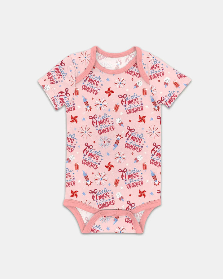 Little Miss Firecracker 4th July Bamboo Bodysuit