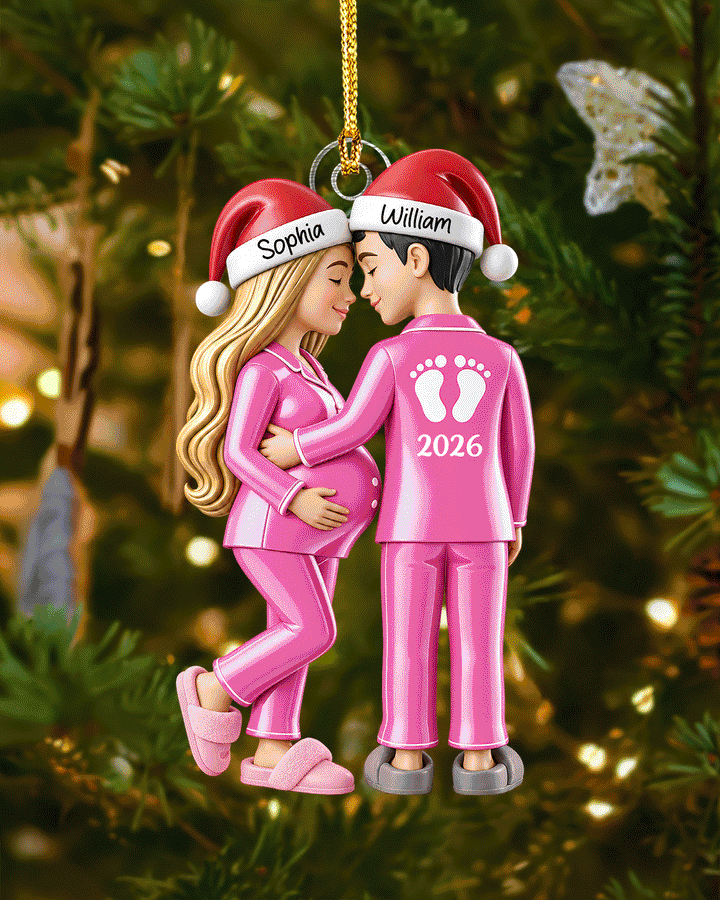 Baby Bump Christmas Personalized Acrylic Ornament