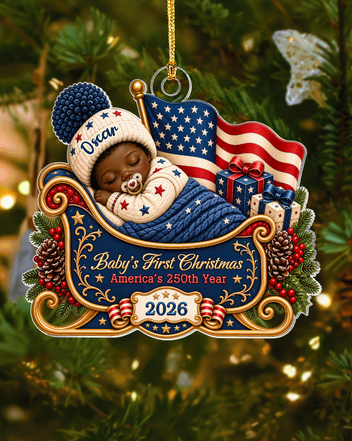 Personalized First Christmas 250th Anniversary Acrylic Ornament 2026