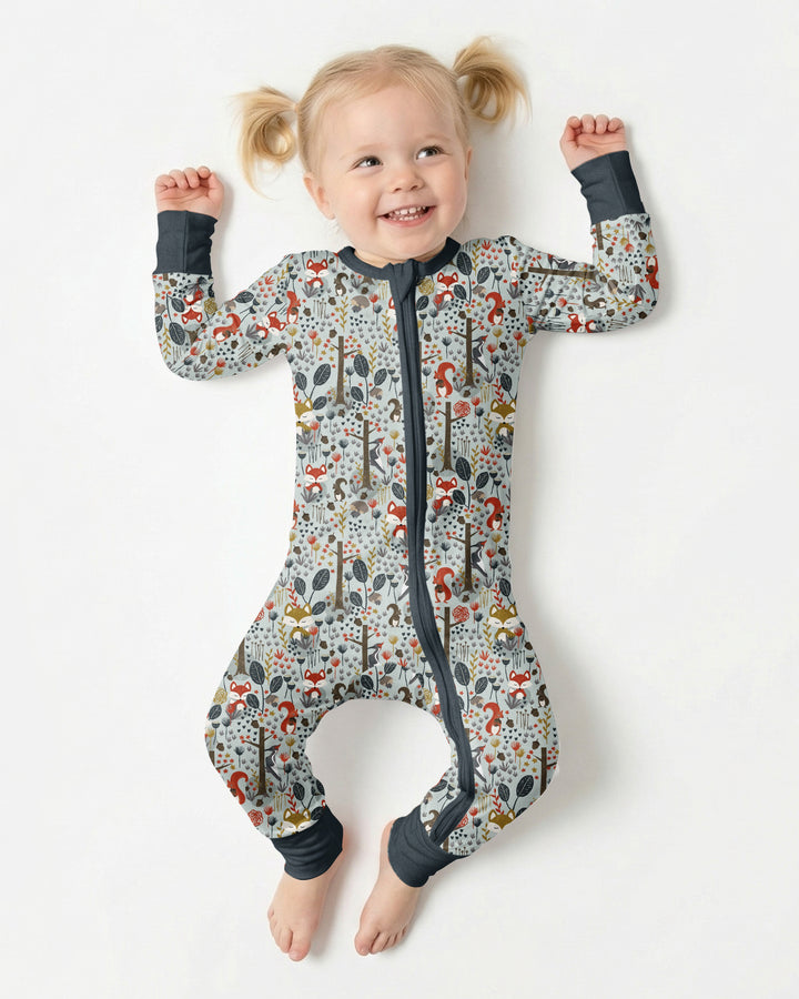 Rustic Woodland Foxes Bamboo Convertible Zippy