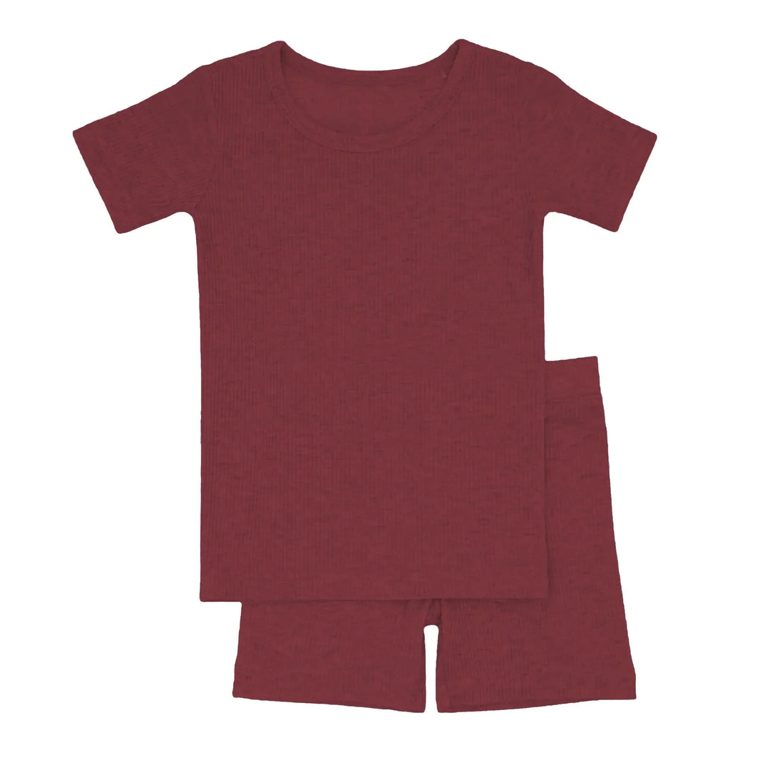 Cherrywood Ribbed Two Piece Short Sleeve Shorts Pajama Set , Cherrywood Ribbed Two Piece Short Sleeve Shorts Pajama Set - 12-18M
