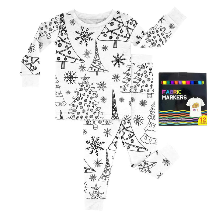 Christmas Colorable Two Piece Pajama Set , Christmas Colorable Two Piece Pajama Set - Christmas Colorable 6 / 3T