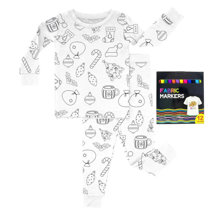 Christmas Colorable Two Piece Pajama Set , Christmas Colorable Two Piece Pajama Set - Christmas Colorable 5 / 3T
