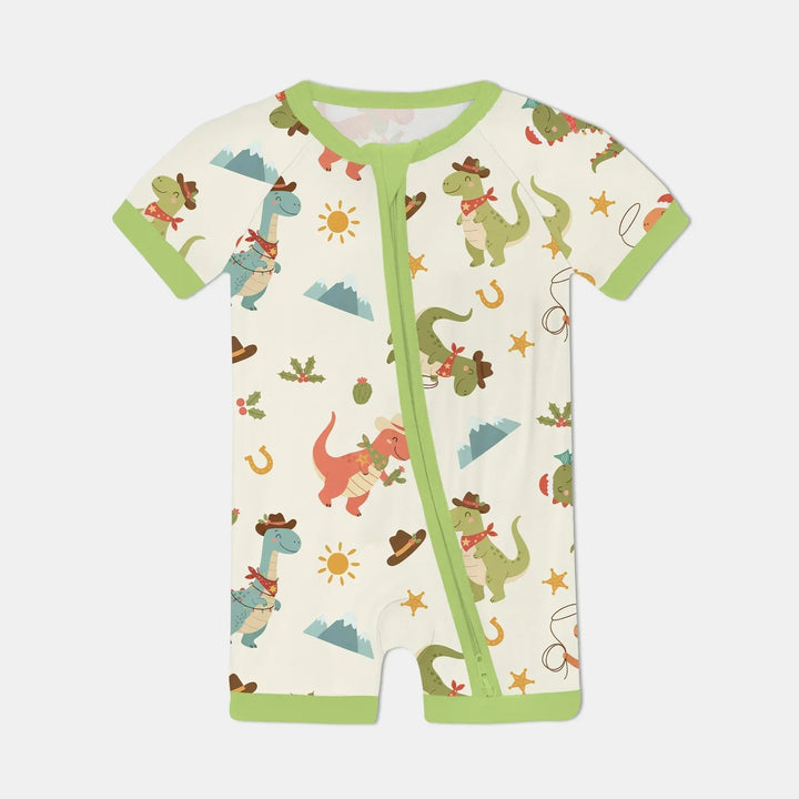 Christmas Cowboy Dinosaur Shorty Zippy , Christmas Cowboy Dinosaur Shorty Zippy - 0-3M