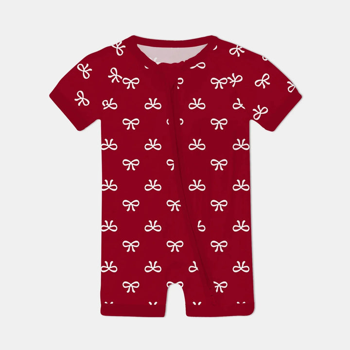 Christmas Cute Bows Shorty Zippy , Christmas Cute Bows Shorty Zippy - 0-3M