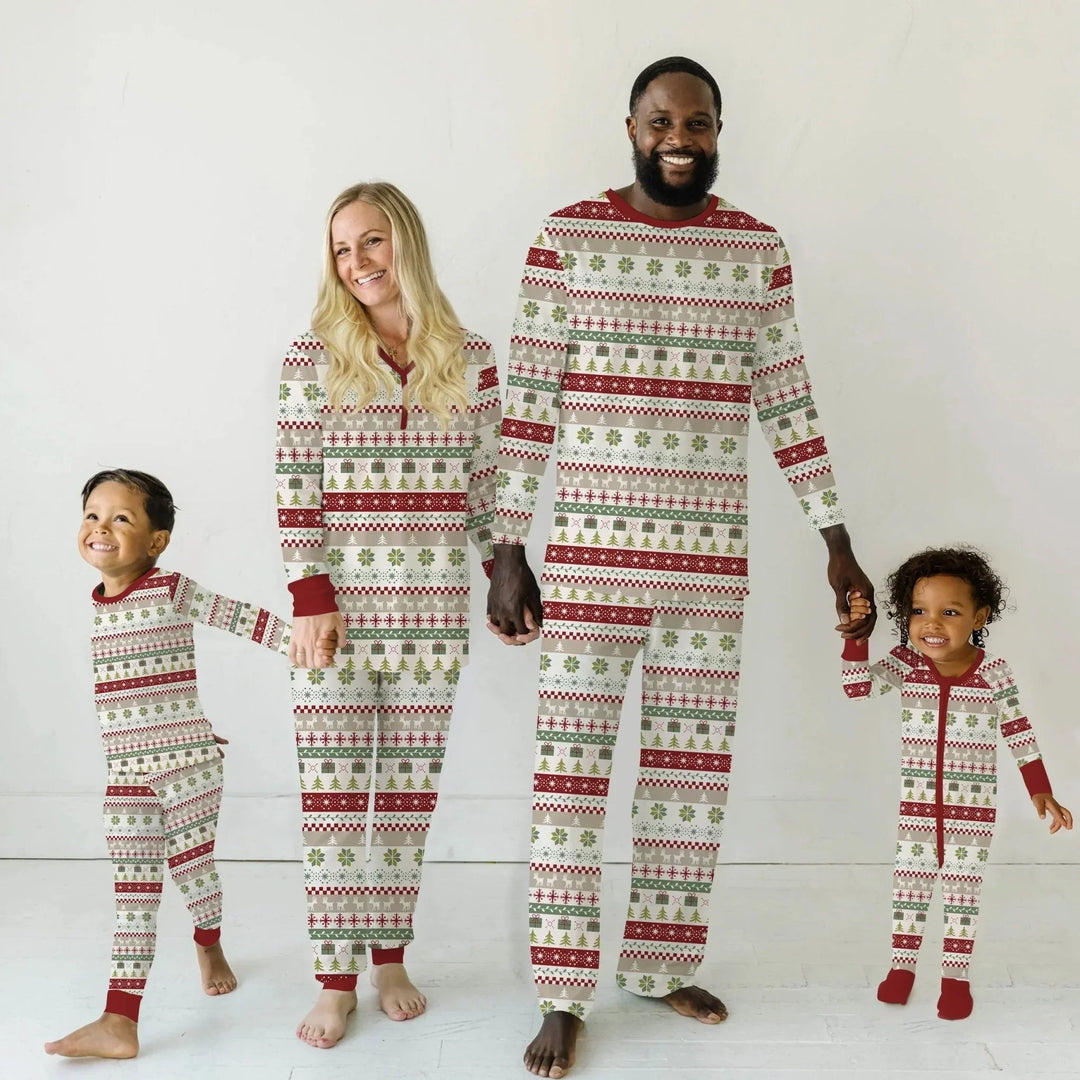 Christmas Fair Isle Red and Green Convertible Zippy , Christmas Fair Isle Red and Green Convertible Zippy - 0-3M
