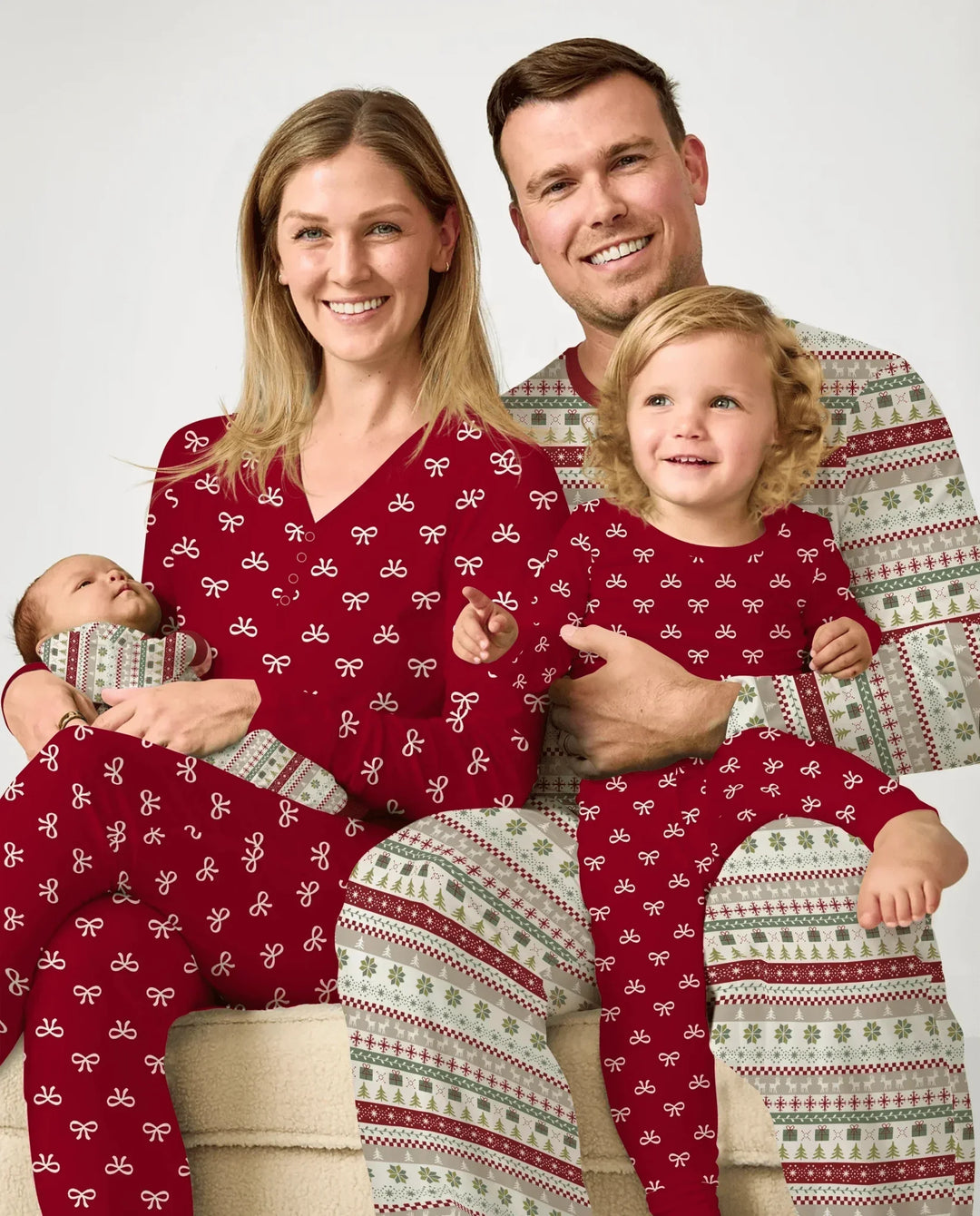 Christmas Fair Isle Red and Green Men's Pajama Set , Christmas Fair Isle Red and Green Men's Pajama Set - Only Shirt / XS