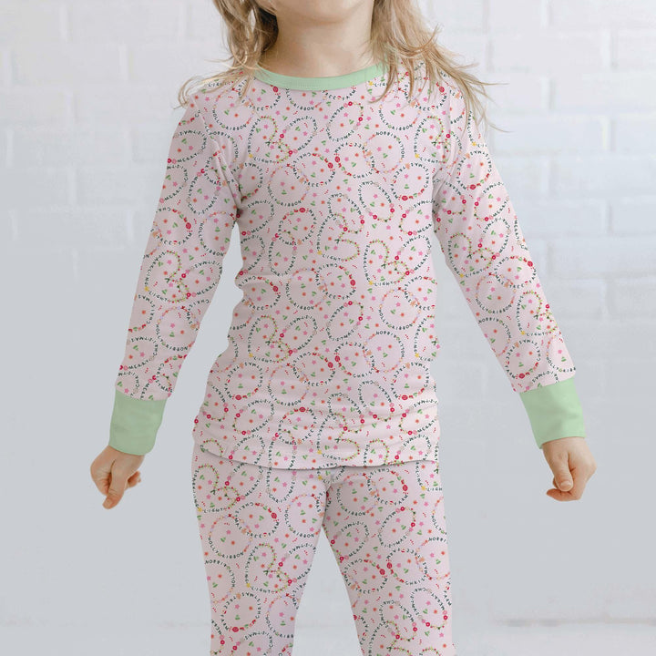 Christmas Friendship Bracelet Two Piece Long Sleeve Pajama Set , Christmas Friendship Bracelet Two Piece Long Sleeve Pajama Set - 12-18M
