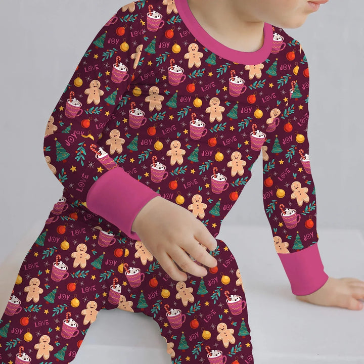 Christmas Ginger Bread Two Piece Pajama Set , Christmas Ginger Bread Two Piece Pajama Set - 12-18M