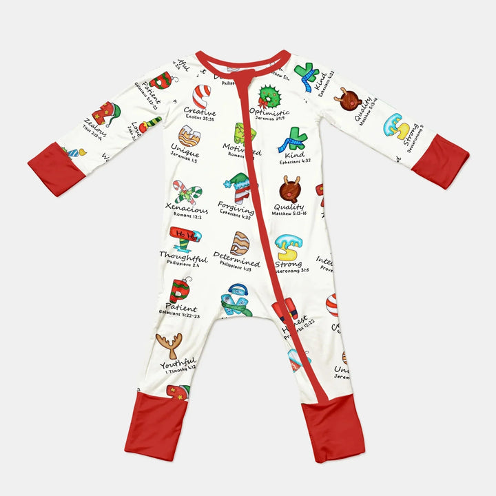 Christmas God Say I Am Alphabet Convertible Zippy , Christmas God Say I Am Alphabet Convertible Zippy - 0-3M / Red / Girl