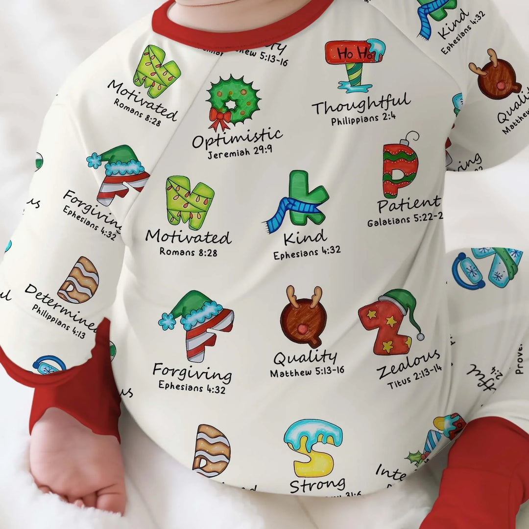 Christmas God Say I Am Alphabet Convertible Zippy , Christmas God Say I Am Alphabet Convertible Zippy - 0-3M / Red / Girl