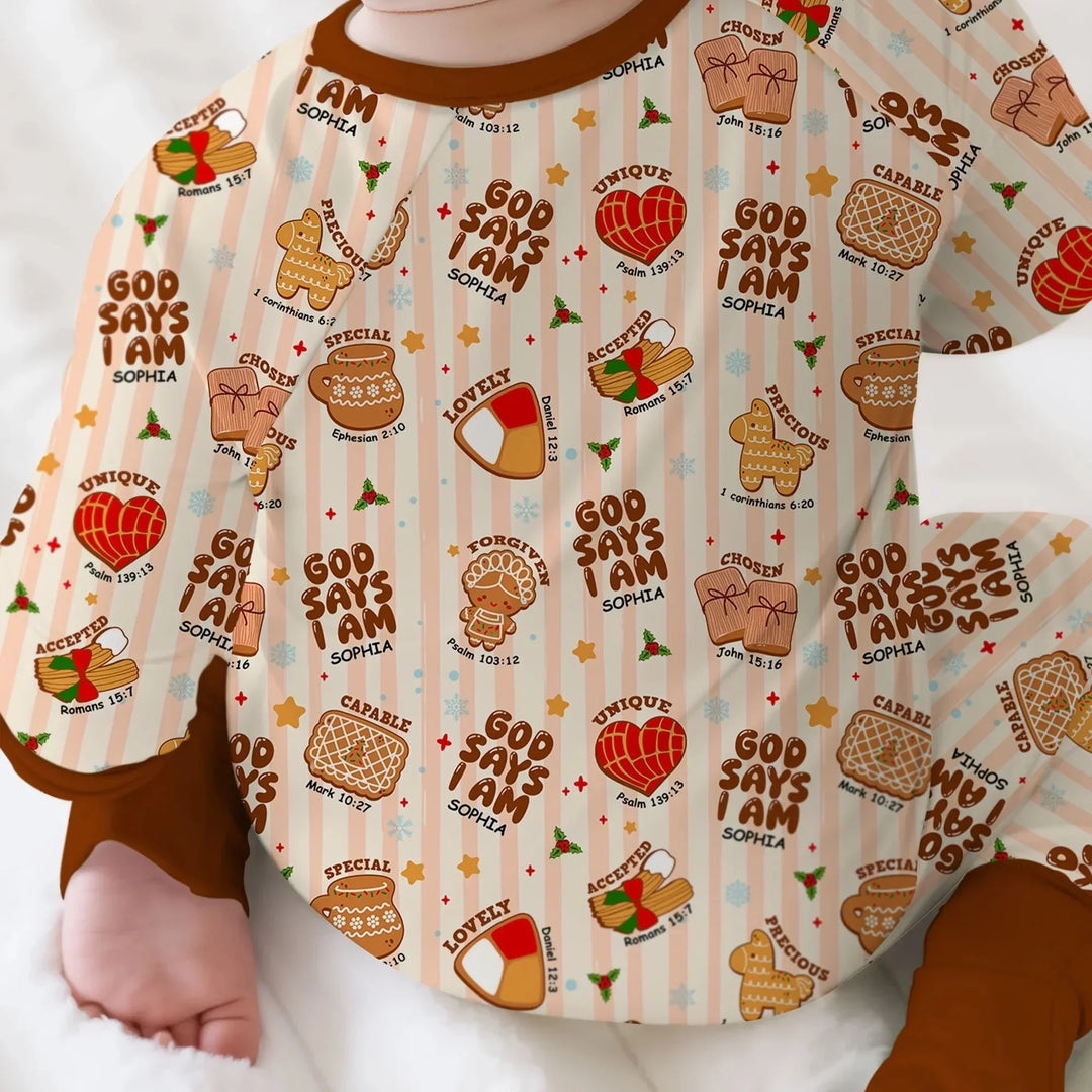 Christmas Mexican Cookies Custom Name For Boys Convertible Zippy , Christmas Mexican Cookies Custom Name For Boys Convertible Zippy - 0-3M