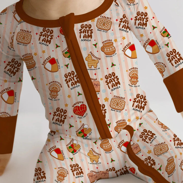 Christmas Mexican Cookies Custom Name For Girls Convertible Zippy , Christmas Mexican Cookies Custom Name For Girls Convertible Zippy - 0-3M