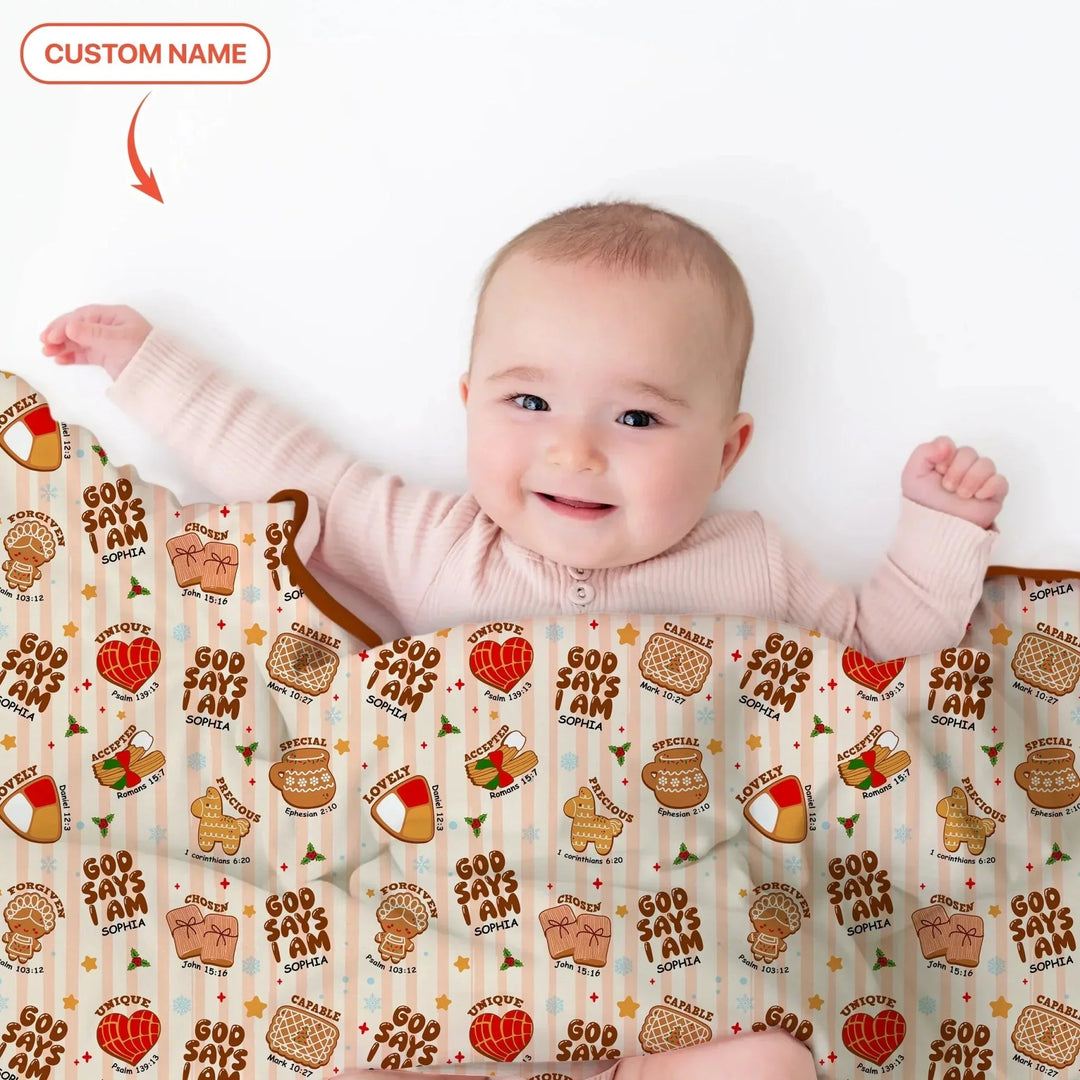 Christmas Mexican Cookies Custom Name Toddler Blanket , Christmas Mexican Cookies Custom Name Toddler Blanket - Default Title