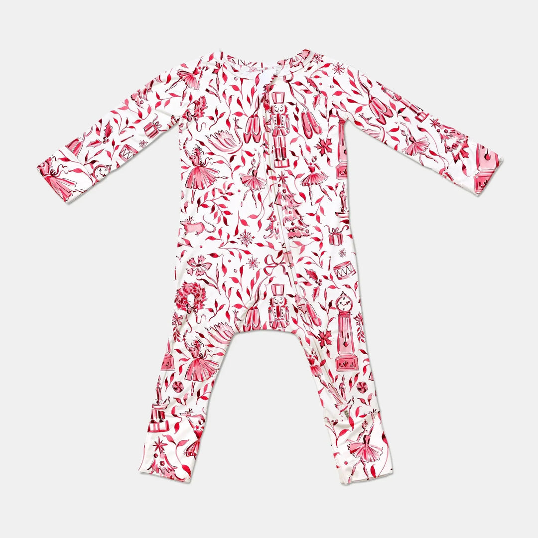 Christmas Nutcracker Toile Convertible Zippy , Christmas Nutcracker Toile Convertible Zippy - 0-3M / Red