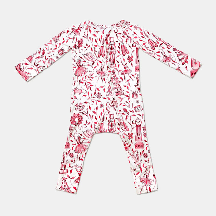 Christmas Nutcracker Toile Convertible Zippy , Christmas Nutcracker Toile Convertible Zippy - 0-3M / Red