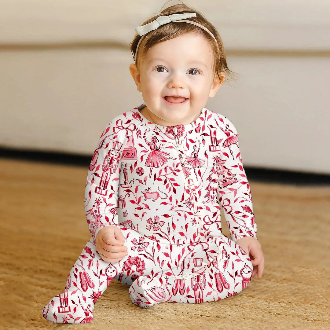 Christmas Nutcracker Toile Convertible Zippy , Christmas Nutcracker Toile Convertible Zippy - 0-3M / Blue