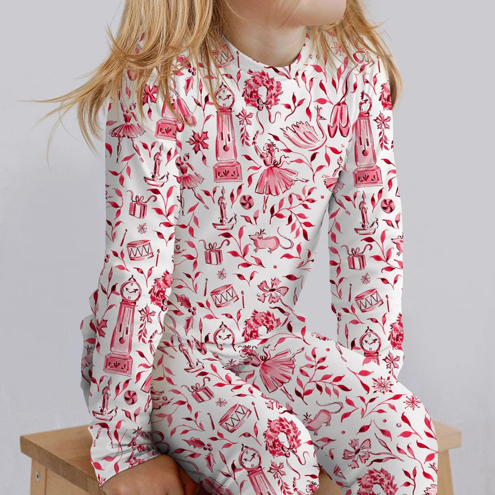 Christmas Nutcracker Toile Two Piece Long Sleeve Pajama Set , Christmas Nutcracker Toile Two Piece Long Sleeve Pajama Set - 12-18M / Blue