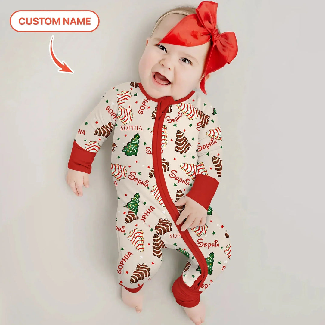 Christmas Tree Cake Custom Name Convertible Zippy , Christmas Tree Cake Custom Name Convertible Zippy - 0-3M