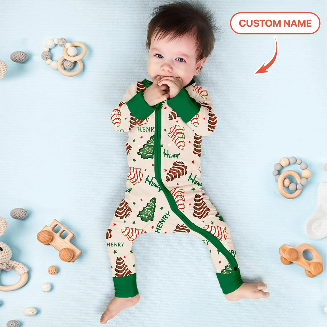 Christmas Tree Cake Custom Name Convertible Zippy , Christmas Tree Cake Custom Name Convertible Zippy - 0-3M