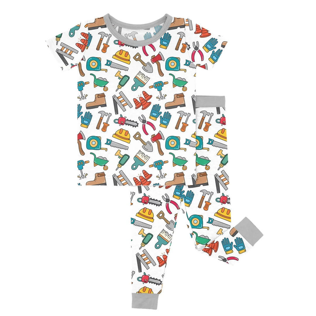 Construction Tools Two Piece Short Sleeve Pajama Set , Construction Tools Two Piece Short Sleeve Pajama Set - 12-18M