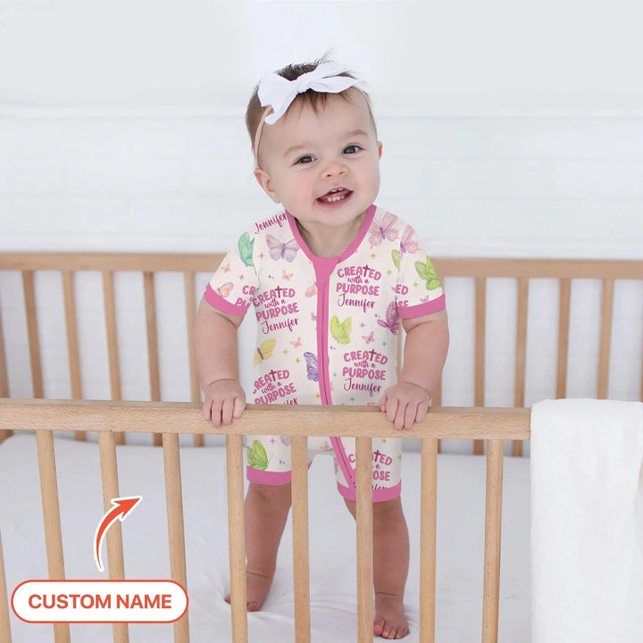 Created With A Purpose Custom Name Shorty Zippy , Created With A Purpose Custom Name Shorty Zippy - 0-3M