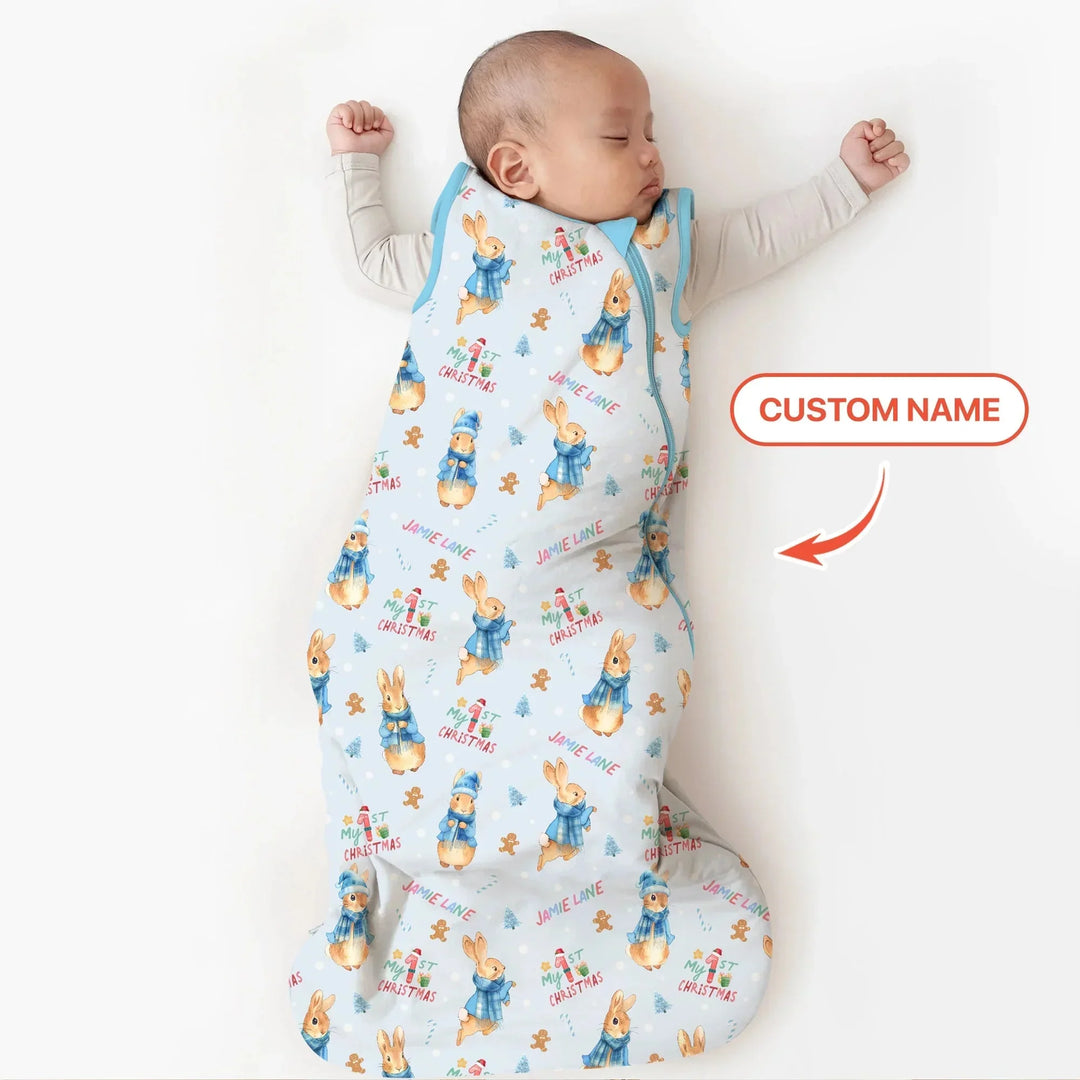 Custom 1st Christmas Rabbit Sleep Bag , Custom 1st Christmas Rabbit Sleep Bag - XS / 0.5 TOG